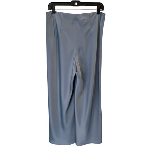 Joie Blue Wide Leg Elastic Waist Satin Pull On Dress Pants Womens 10 - Picture 3 of 4